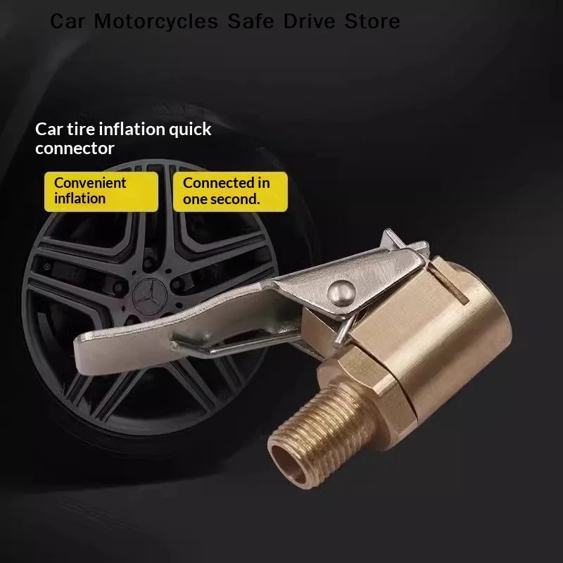 【M】Professional Brass Tire Inflator Air Chuck, Presta/Schrader Valve Adapter for Auto & Bicycle, Car Wheel Pump Accessory