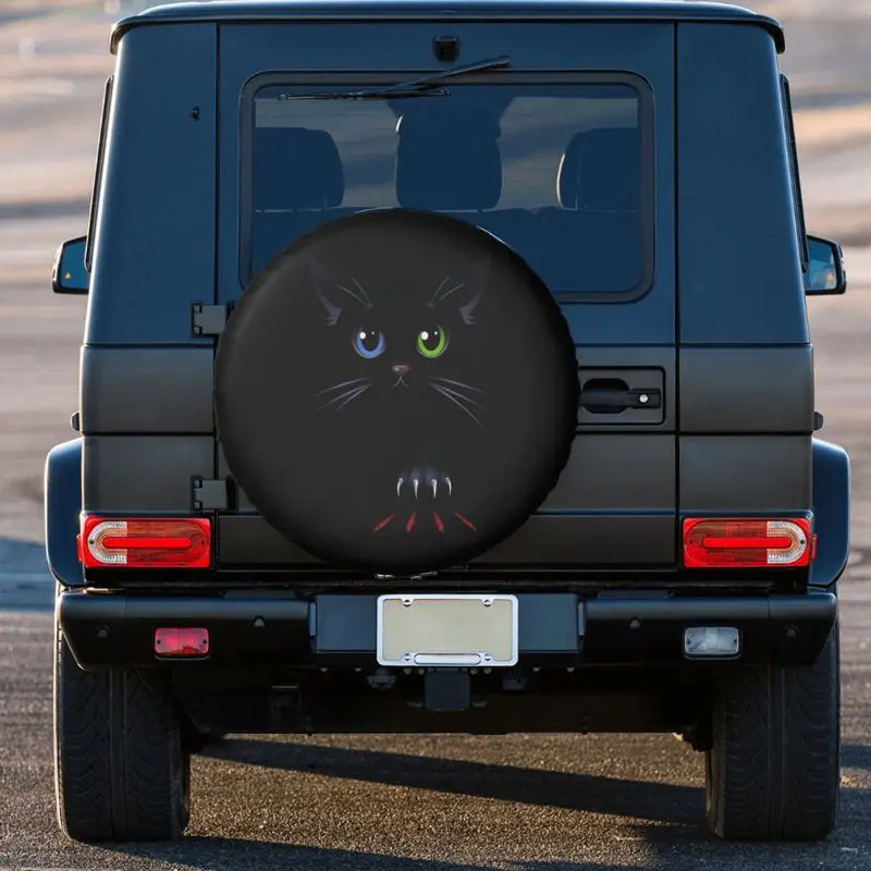 Black Cat Kitten Spare Wheel Tire Cover for Prado Pajero Wrangler Cartoon Jeep RV SUV Camper Vehicle Accessories 14\