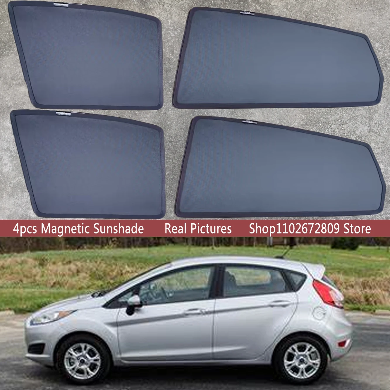 Magnetic Car Sunshade Shield Windshield Frame Curtain Sun Shade For Ford FIESTA Hatchback Sedan 2008 - 2017 MK7 2014 Accessories