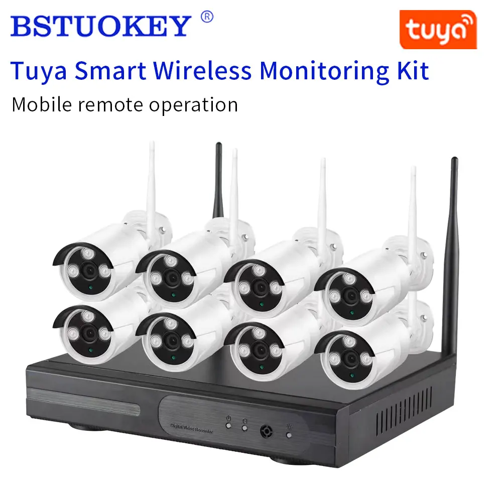 

1080P Wireless CCTV System 8CH 2MP Tuya Smart Home NVR PTZ Waterproof 2.4G Wifi IP Security Camera Audio Video Surveillance Kit