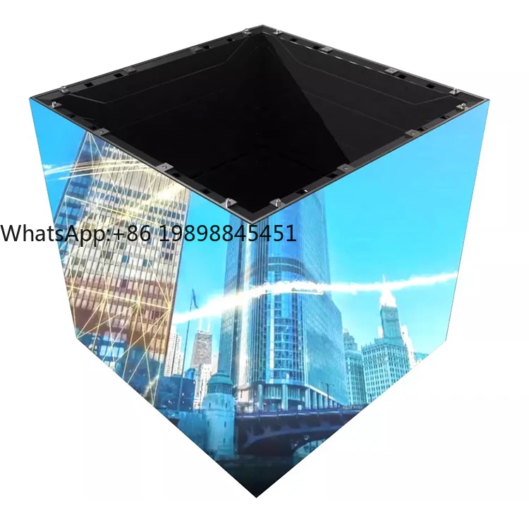 

Hot Selling Indoor Four-Sided LED Display Column Screen Right Angle Video Wall for Advertising Front-Maintenance Easy