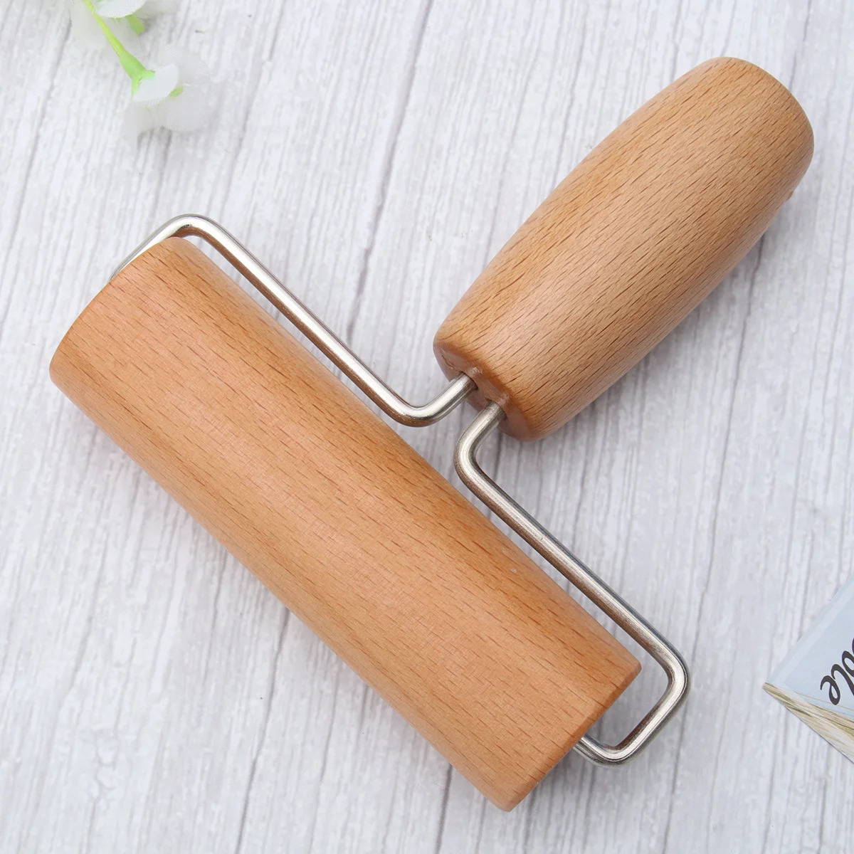 

Tart Roller Rolling Pin Baking Easy to Clean Wood for Dough Tool with Handle Delicate Pastry