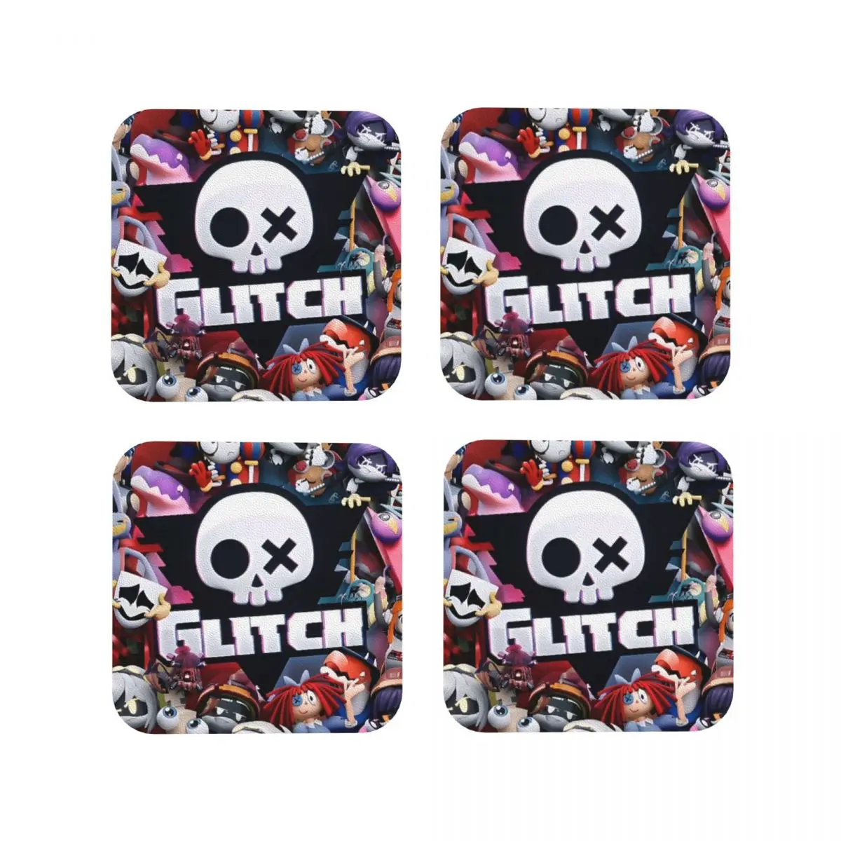 Chibis Murder Drones Uzi Doorman Fuzzy Coasters Coffee Mats Mug Cup Placemats Tableware Pads for Home Kitchen Dining Bar