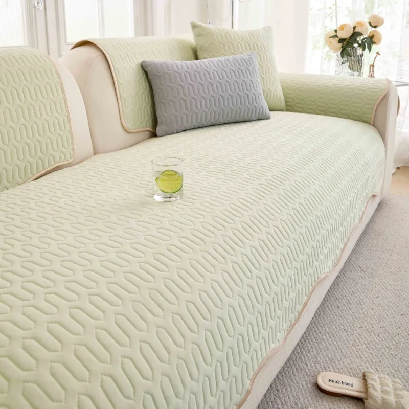 Ice Silk Cooling Sofa Cushion Summer Embroidery Cooler Cushion Non-Slip Sofa Cover Breathable Anti-Scratch Living Room Sofa Back