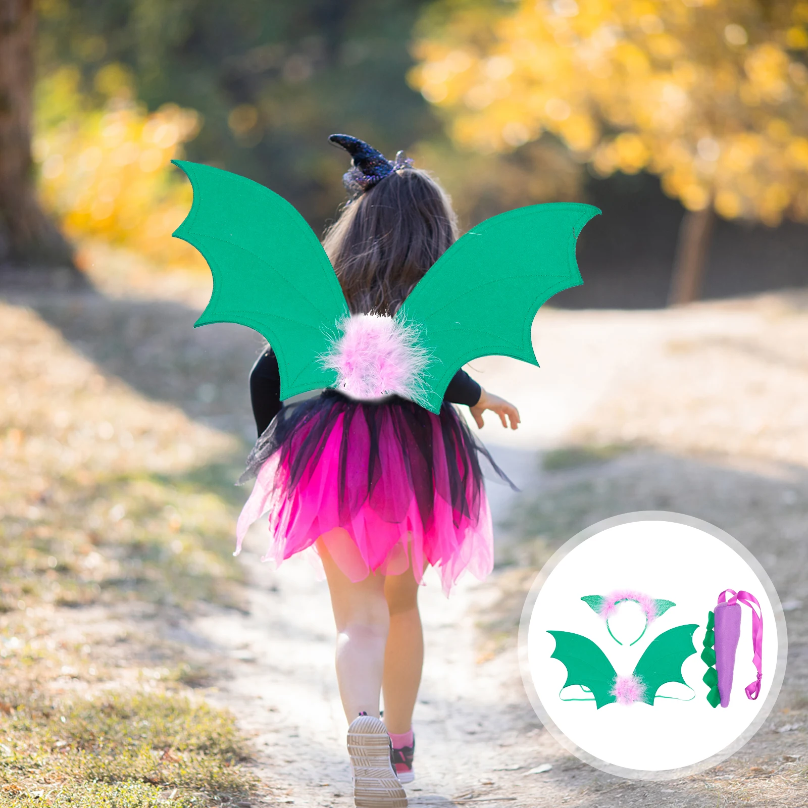 

Dinosaur Tail Pterodactyl Wing Headband Kids Non Woven Fabric Halloween Party Favors Costume Prop Festive Decor Carnival