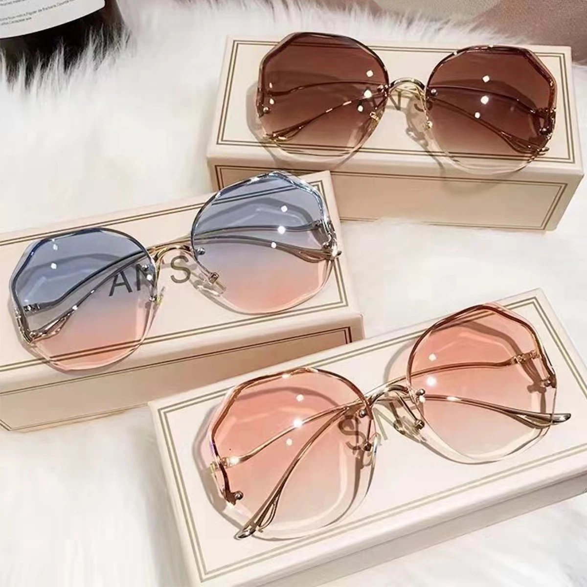 Oversized Retro Square Cat Eye Sunglasses Women UV400 TR90 Frame Classic Oversized Polarized Sunglasses for Women Composite  main image 4