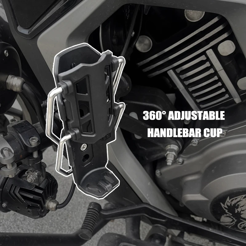 

2025 New Universal Bike Motorcycle 360° Adjustable Handlebar Cup Cage Water Bottle Holder for 22mm-25mm Crash Bar