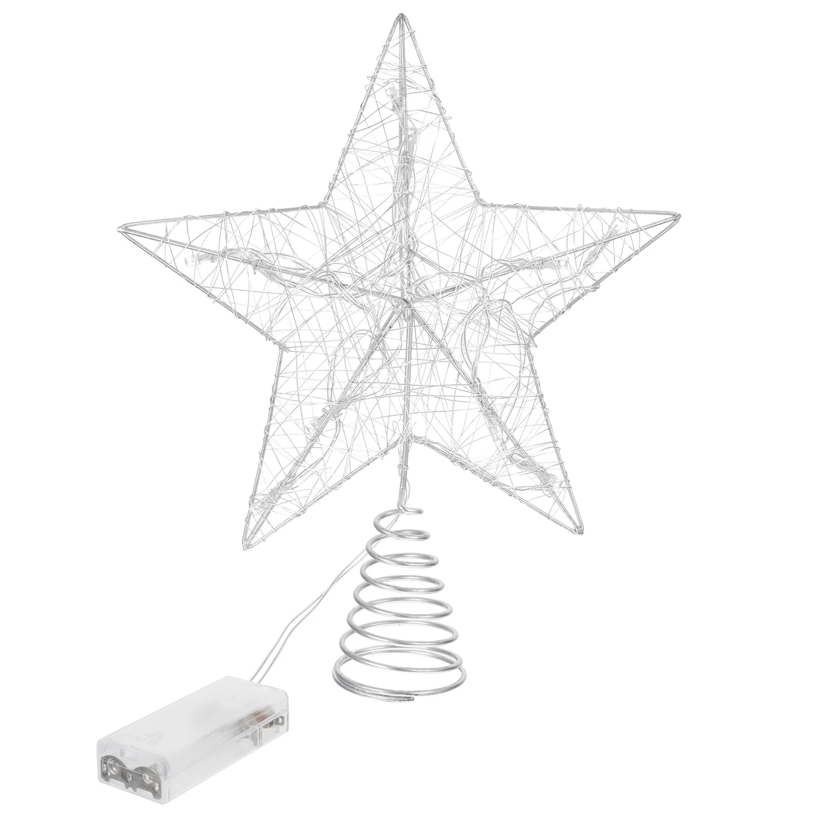 

Glowing Star Tree Topper Silver Xmas Decor Luminous Christmas Tree Topper Treetop nament Holiday Adornment Party Supplies