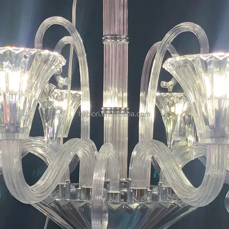 Modern Luxury 8-Light K9 Crystal  Warm White Banquet Hall   for Hotel Villa Living Room Simple Modern