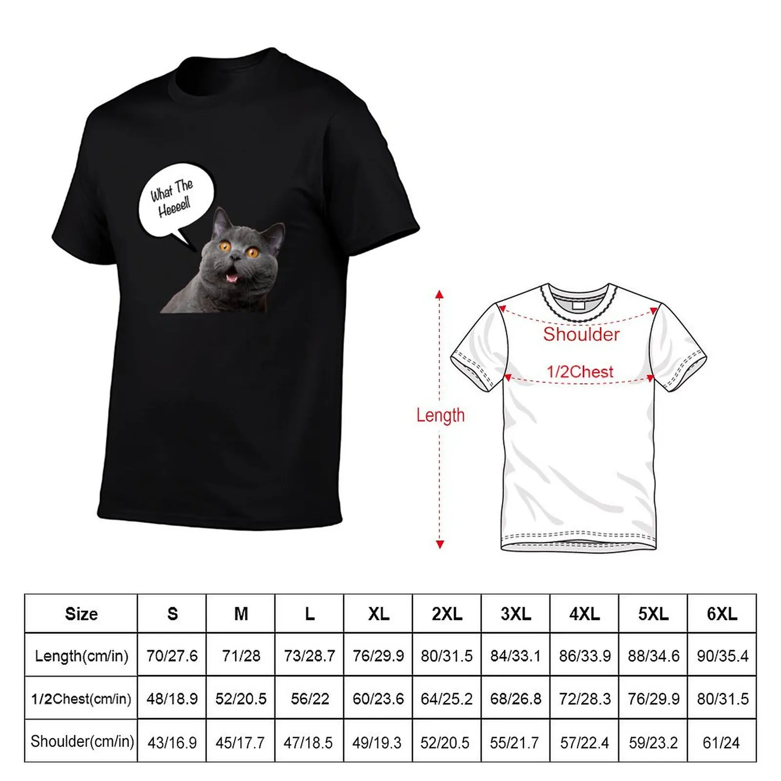 cat says what th hell T-Shirt printed t shirts for man anime tshirt T-Shirt