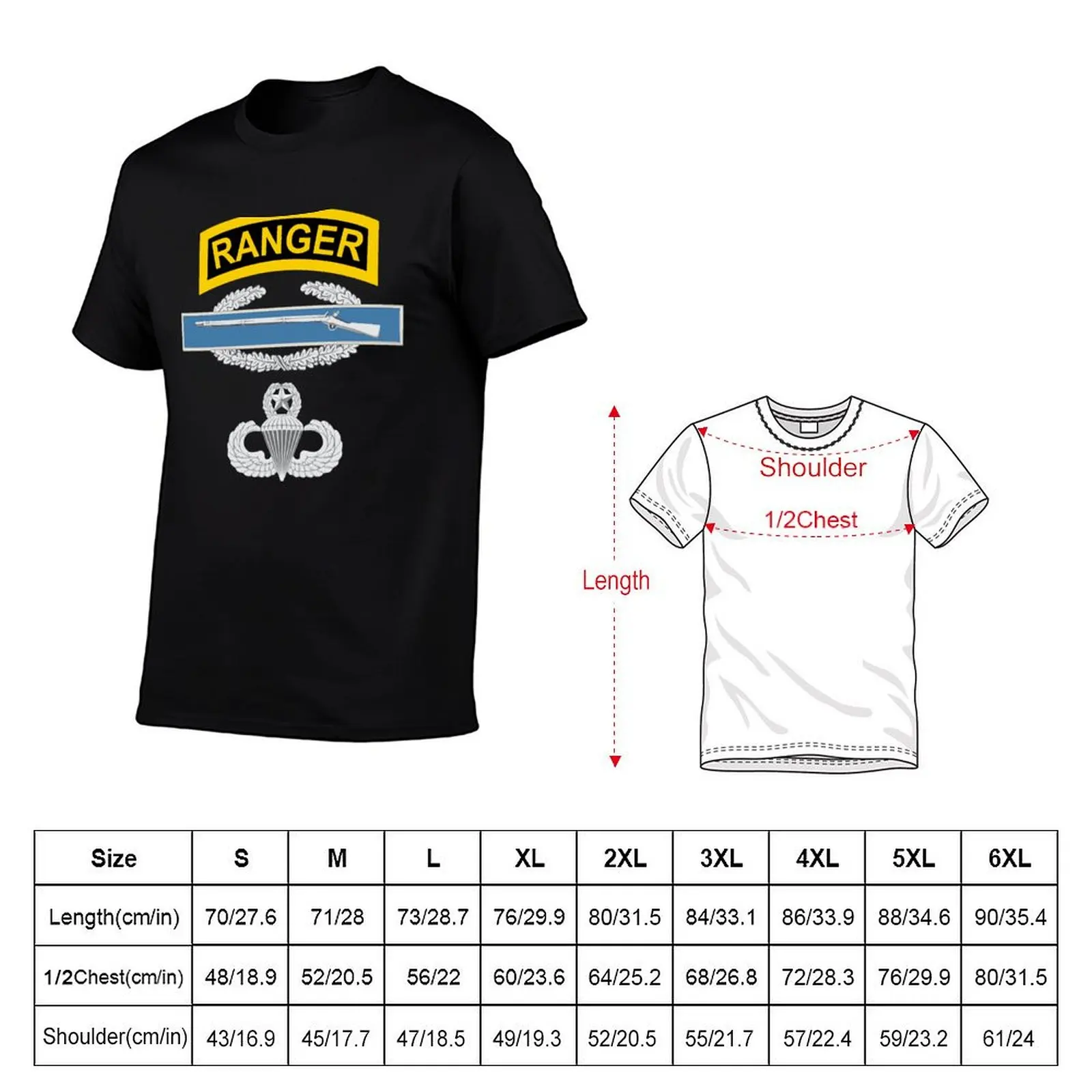 Ranger CIB Airborne Master T-Shirt anime clothes valentines boutique clothes funny t shirts men