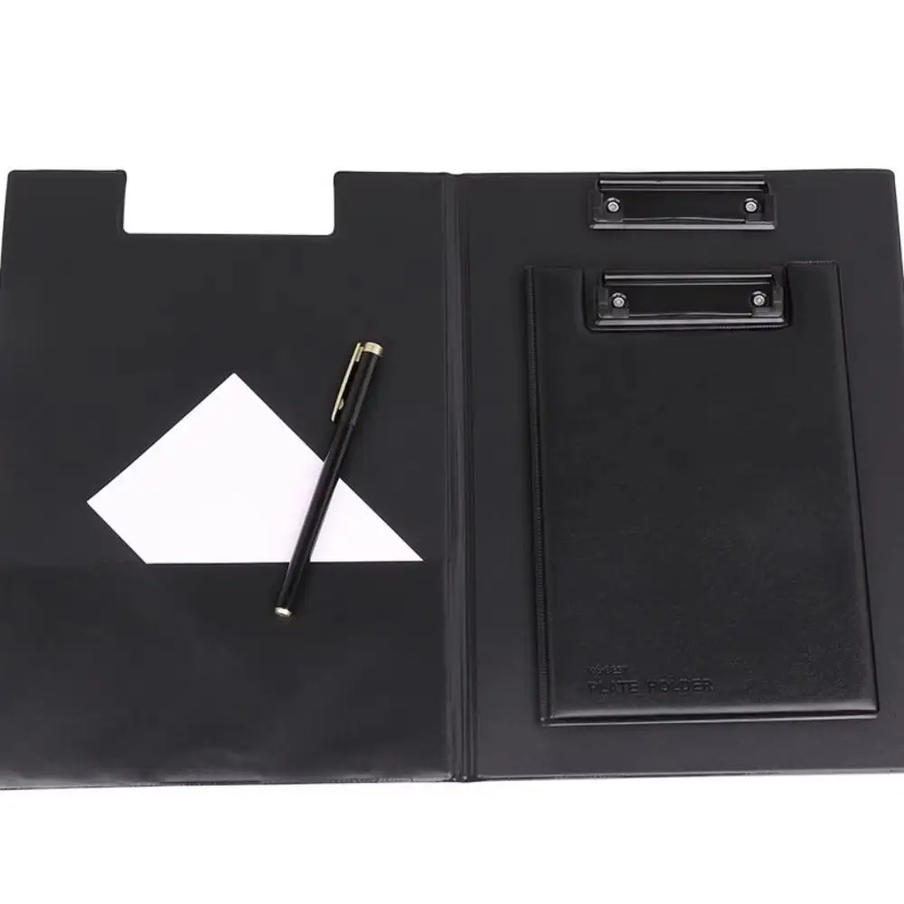 1Pcs Foldable A4 A5 Clipboard PU Leather With Clip Buckle Conference File Folder Ultra-Smooth Black Writing Pad Office Supply