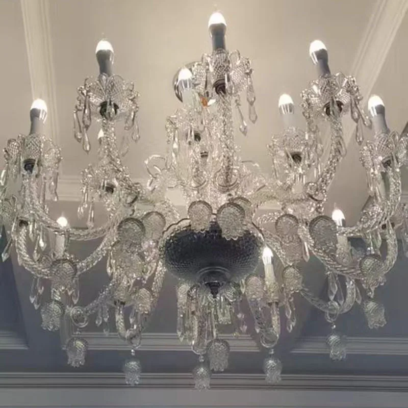 

European Crystal Chandeliers Living Room Pendant Lamps Modern Minimalist Restaurant Creative Bedroom Light Luxury Candle Fixture