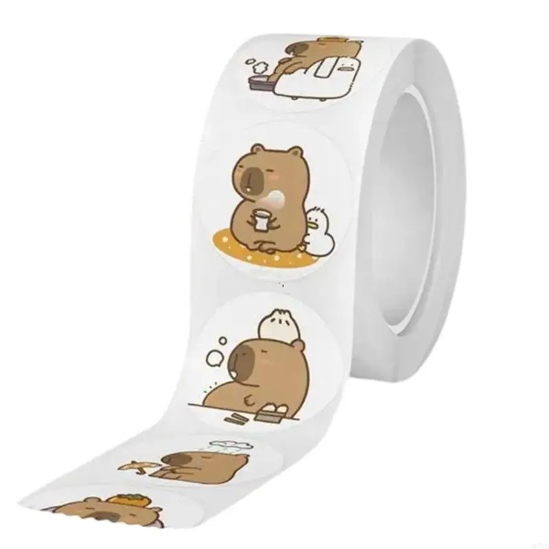 Étiquettes d'animaux d'autocollant rond Récompenser l'autocbook Sticker Sticker Capybara Sticker