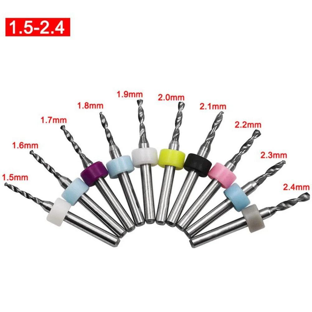 10 Drill Bits Coated PCB Milling Cutters Circuit Board Carving Knives Complete Specifications Large Chip Space Smooth Removal