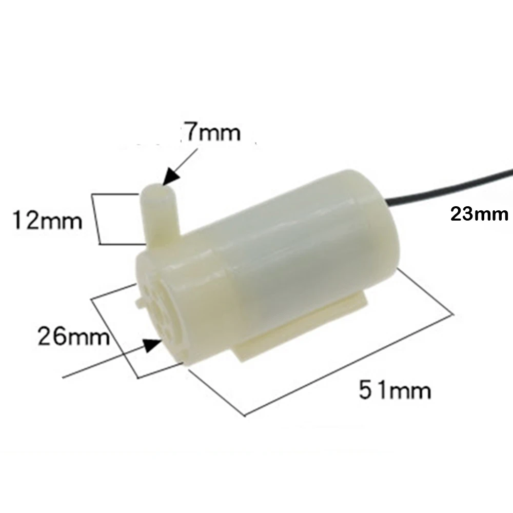 Бесшумный погружной насос, мини помпа с горизонтальным и вертикальным разъемами Micro USB 280, для охлаждения компьютера, 3 В постоянного тока, 5 В, 6 в