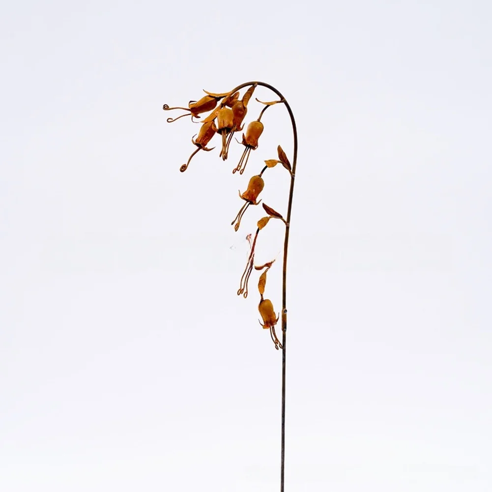 For Garden Relaxation Metal Garden Stake Outdoor Lawn Decor Brown Elegant Shape Design Sturdy Iron Construction