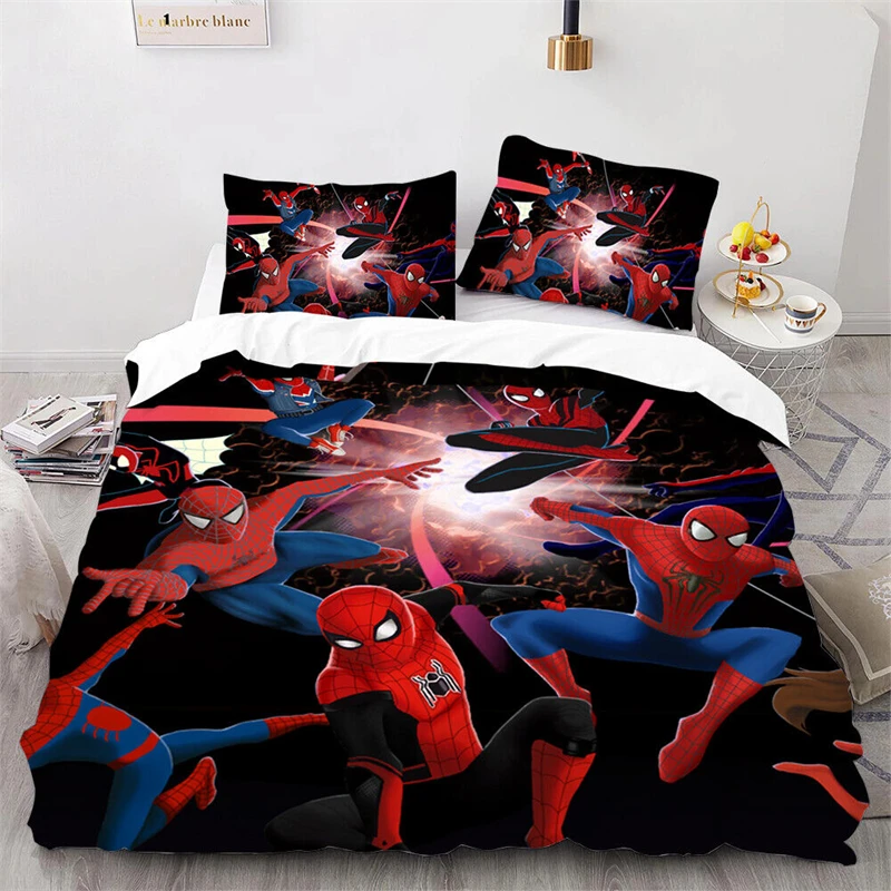 

2/3pcs Duvet Cover "Spider-Man: Across The Spider-Verse" Bedding Set Miles Morales 3D Quilt Cover Pillowcase Gift Children Adult