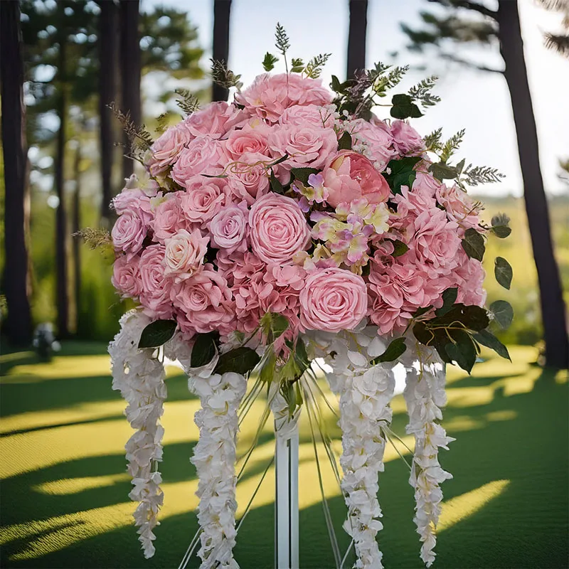 

New Artificial Hydrangea Props Archways Screens Flower Balls and Hanging Flowers Create A Dreamy Scene for Lawn Weddings