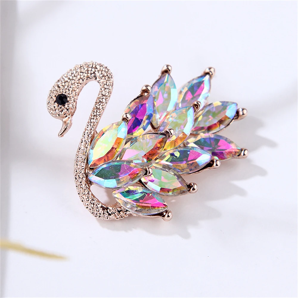 Brillanti spille di cigno con strass per le donne spille per animali Unisex 3 colori disponibili accessori per feste in ufficio regali