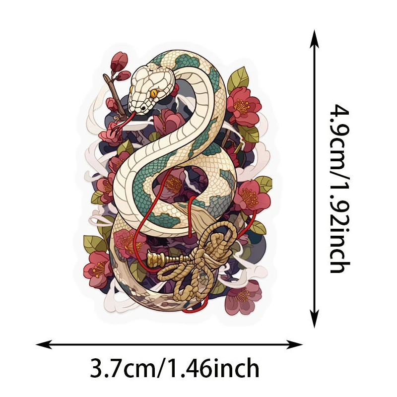 50PCS Transparent Japanese Tattoo Art Stickers Creative Girls Tattoo Retro Sticker for Scrapbooking Luggage Phone Guitar DIY Toy