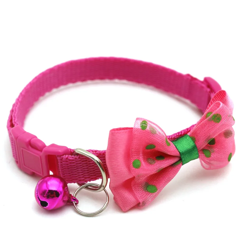 1PC Cute Dog Collar Bow Adjustable Bow Tie Beautiful Collar With Bell For Cats Rabbits And Puppies Pet Supplies Dog Accessories