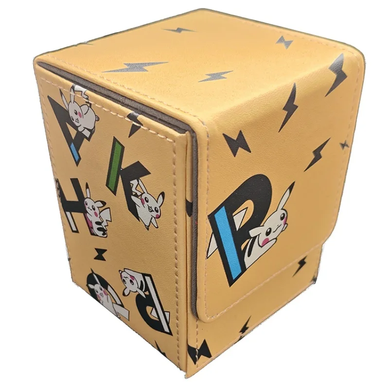 Caja de almacenamiento de cartas de Pokémon, juego de Anime, PTCG, ghodengo, Iono, Lillie, Gengar, Slowpoke, protección de tarjetas de atracción magnética, 100 + PU