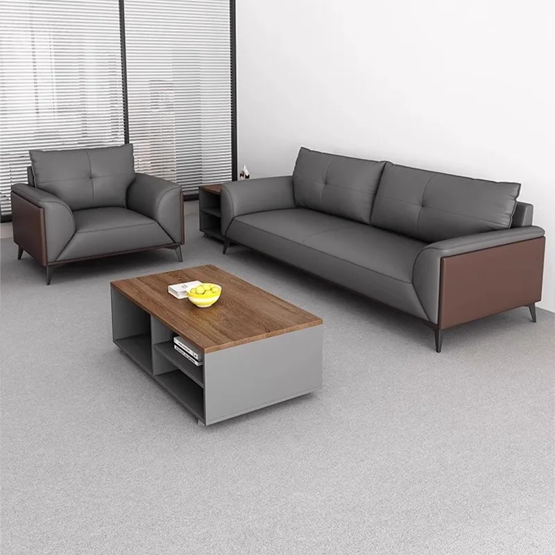 Divano da ufficio nordico per ufficio, tavolino, set combinato, reception, area riunioni casual, divano di lusso moderno e semplice