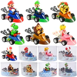 Styles Mario Pull Back Car Green Yoshi Donkey Kong Bowser Luigi Toad Princess Peach Figures Toys Anime Game Doll Gifts for Kid