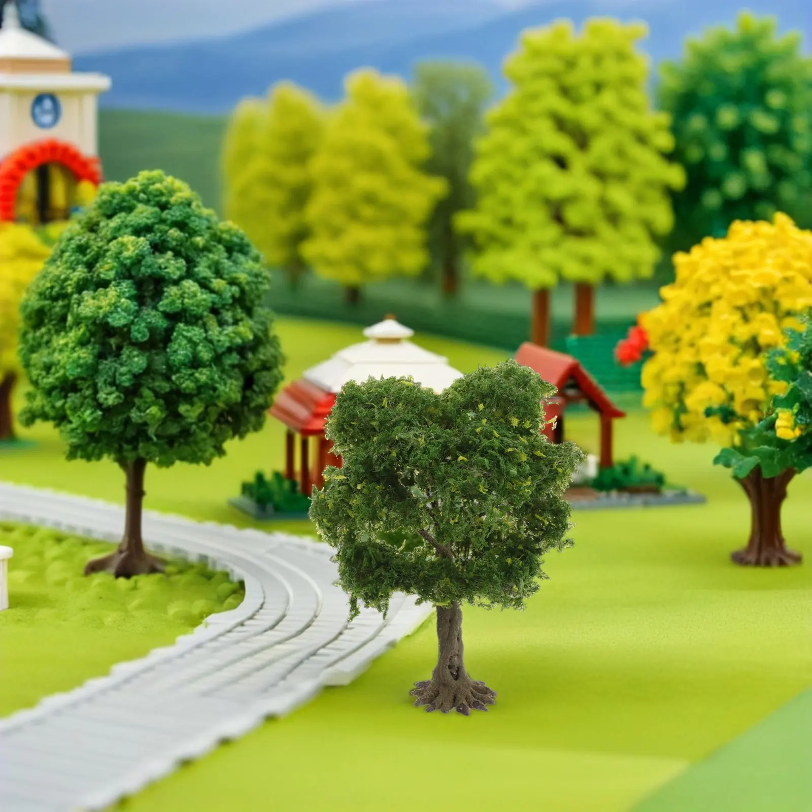 

Miniature Trees Plastic Detailed Sand Table Fake Scenery Train Scenery Decorative Landscape Fairy Garden Craft Supplies