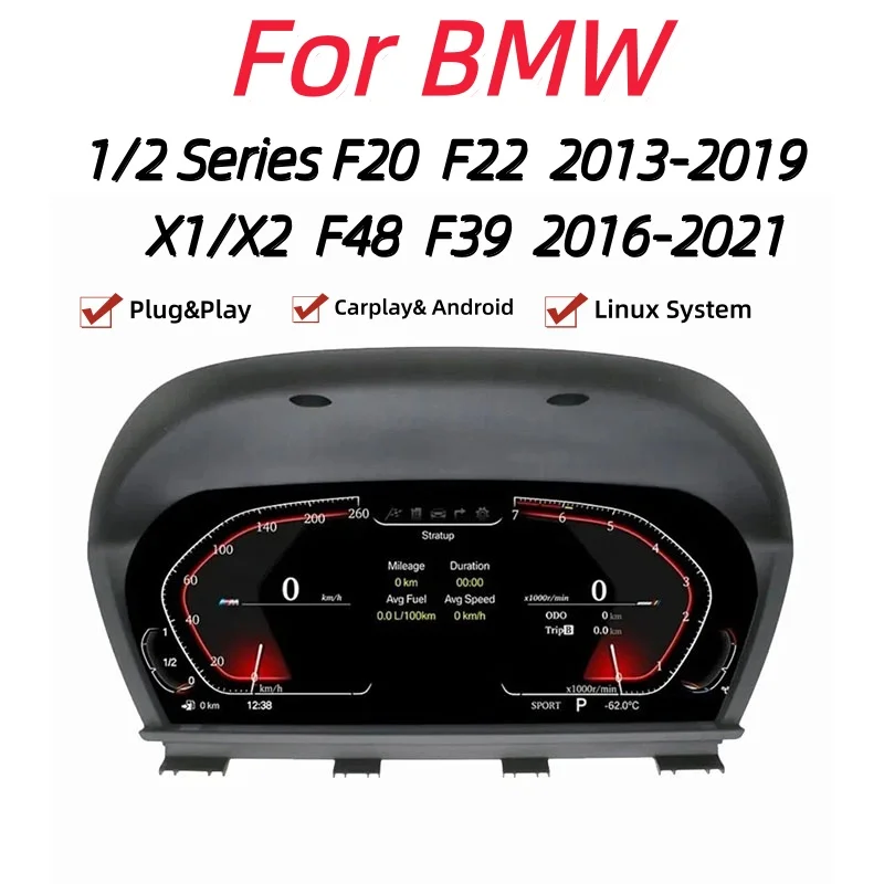 LCD Dashboard For BMW 1 Series X1 X2 F20 F52 F22 F45 X1 F48 F49 X2 F39 Speedometer Digital Cluster Instrument Cockpit Virtual