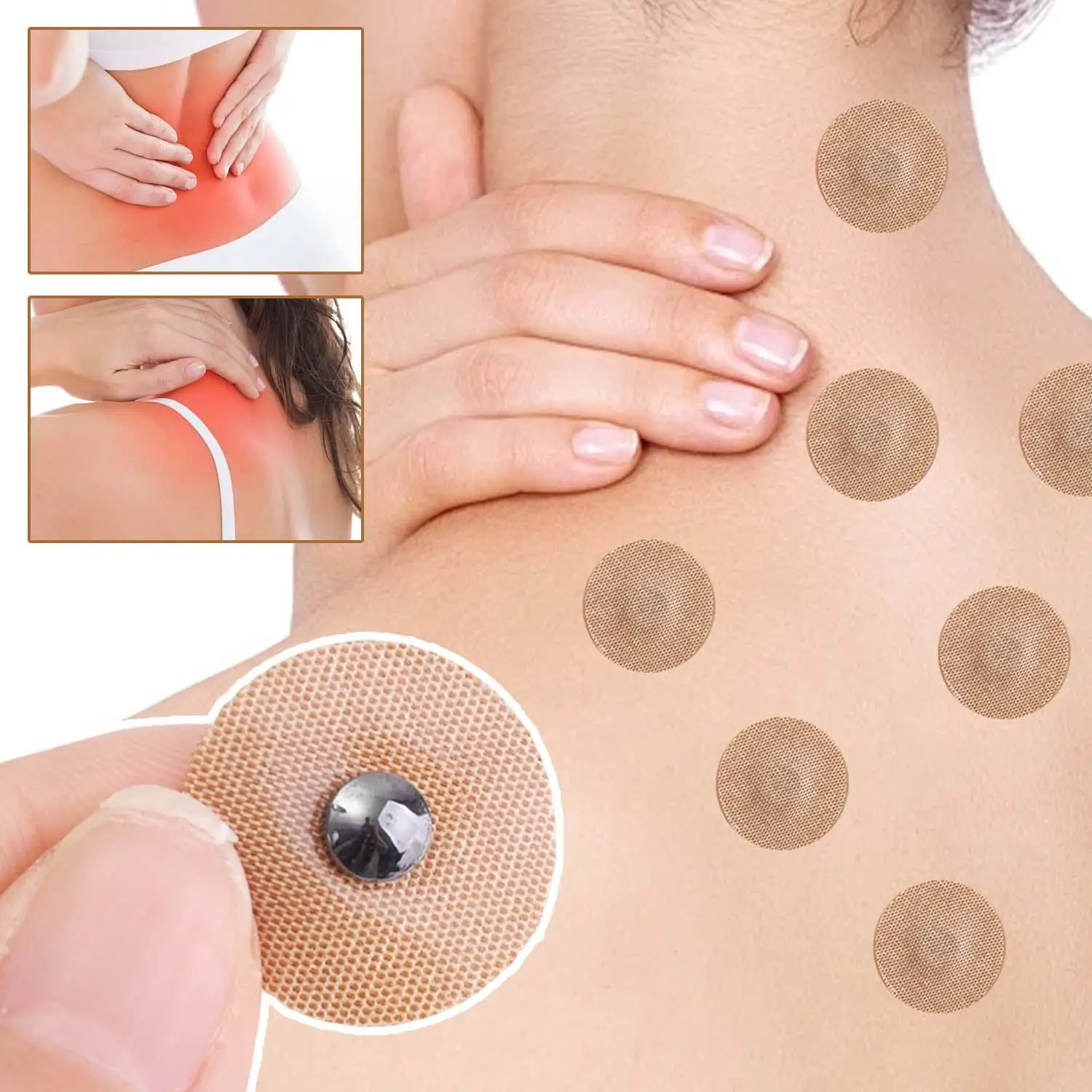 Hautfarbenes Akupunkturpunkt-Magnetmassagepflaster aus Vliesstoff für Massage und Körperpflege, Ermüdungslinderung und Muskelentspannung