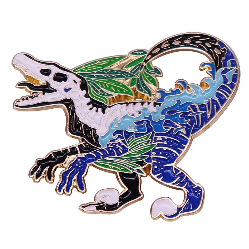 Velociraptor Enamel Pin, Fierce Animal Emblem, Jurassic Inspired Brooch