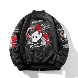 Spring Bomber Jacket Men Devil Embroidery MA-1 Pilot Windbreaker Japan Sukajan Baseball Coat Yokosuka Kanye West Streetwear