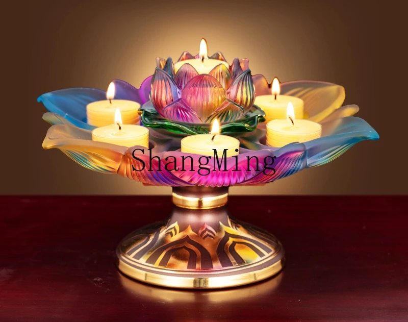 DSA new seven-star glazed base household Bodhisattva for Buddha lamp, Buddhist hall Guanyin for candle lamp stand for tribute