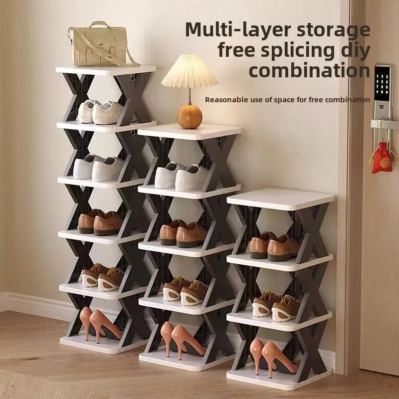 Multi Layer Simple Shoes Shelf Doorway Shoes Organizer Wall Corner Color Cabinet Shoes Racks