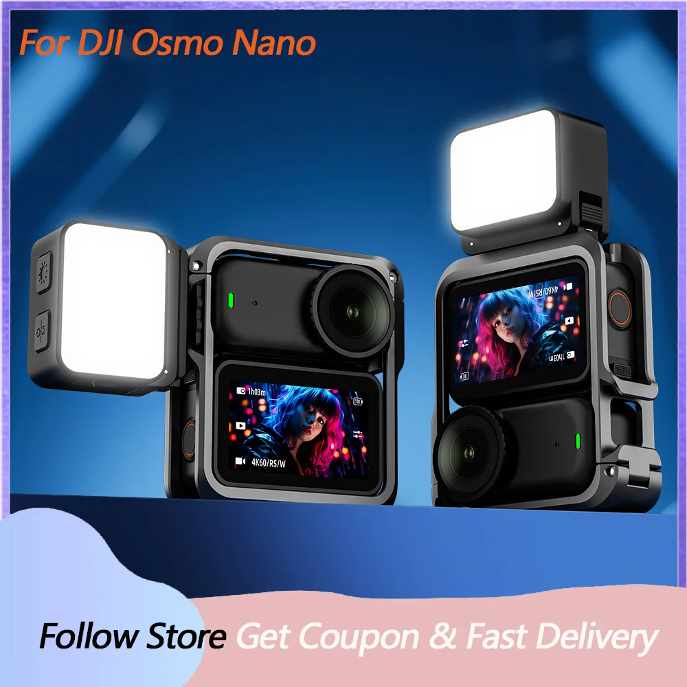 Fill Light Handheld Selfie Lighting Adjustable Magnetic Quick Release IPX4 Water For DJI Osmo Nano Action Camera Accessories