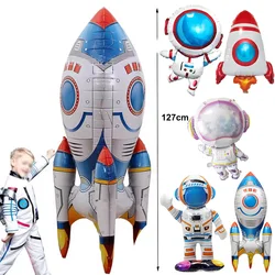 4D Standing Foil Inflatable Rocket Balloons Rocket Balloon Kids Outer Space Theme Birthday Party Decoration Boys Inflatable Toys