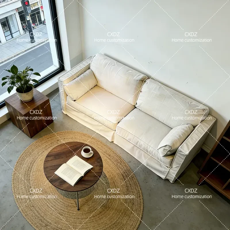 Wabi Sand Sofa Modern Simple Living Room Cotton Linen Fabric Cover Fully Removable Washable 2026 New Style Comfortable