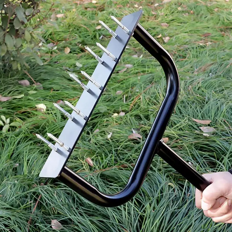 Imagem -03 - Manual de Aço Carbono Gramado Aerador Yard Grass Cultivator Sturdy Practical Ground Loosening Gardening Tool Máquina Agrícola