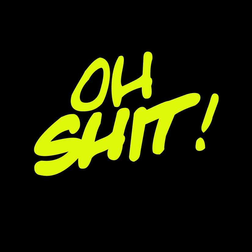 Motorcycle Stickers Funny OH SHIT Reflective Waterproof Decal