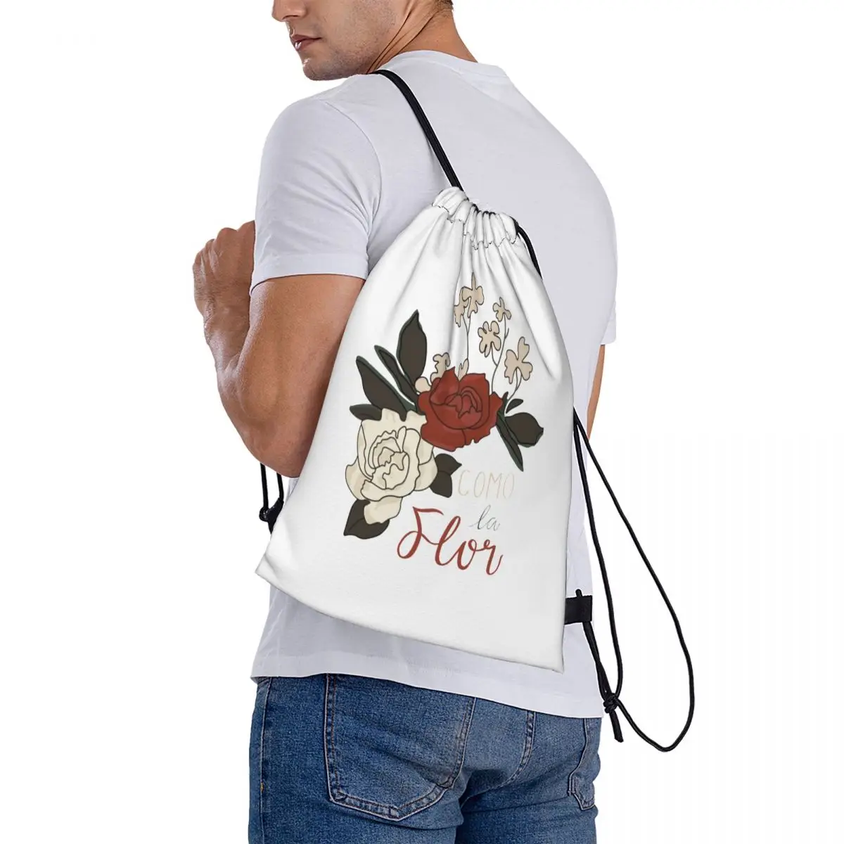 As The Flower Perfect Gift Backpacks Portable Drawstring Bags Sundries Bag Book Bags for Man Woman Students