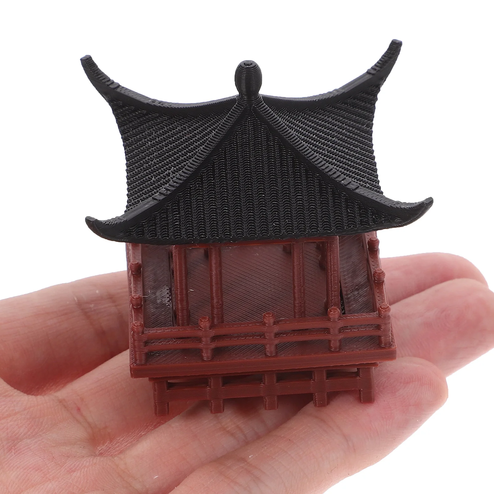 1 قطعة تمثال معبد صيني صغير جناح خمر حلية لحديقة زن بونساي حوض السمك ديكور المشهد الصغير الآسيوي أكشاك #4