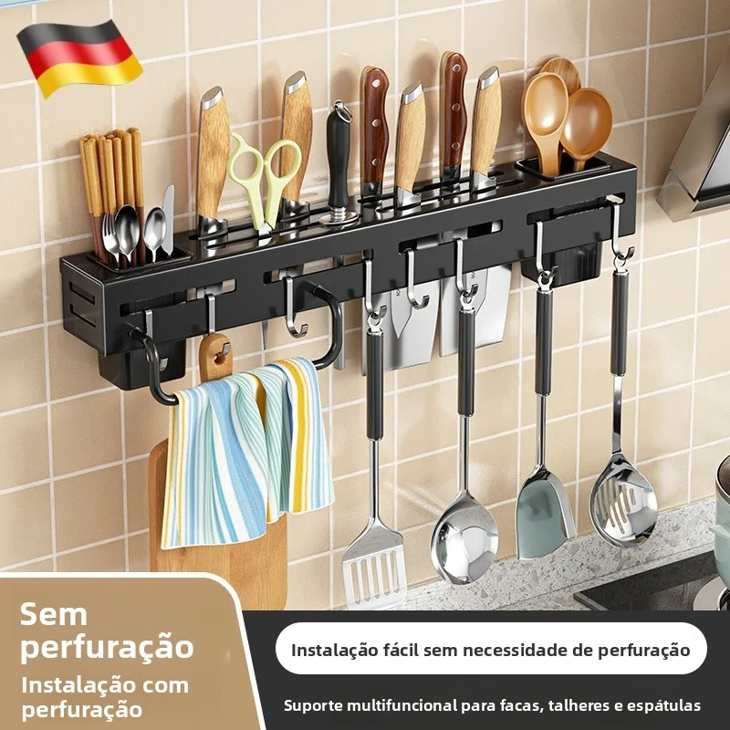 support-mural-de-rangement-pour-cuisine-porte-couteaux-nouveau-style-2025-organisateur-d'ustensiles-et-de-couverts-tube-a-baguettes-integre-usage-domestique