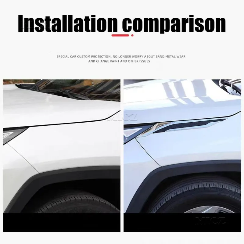 For Toyota RAV4 RAV 4 XA50 2019 2020 2021 2022 2023 2024 Car Front Side Strips Leaf Board Decoration on Shark Gills Trim