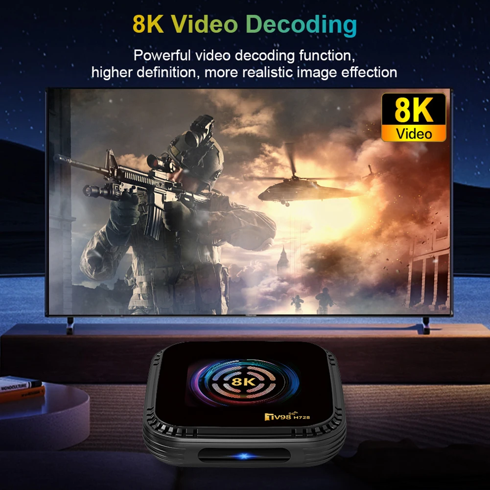 Android 14 Smart TV Box 4G 64G Media Player 8K HD Android Box com decodificador remoto