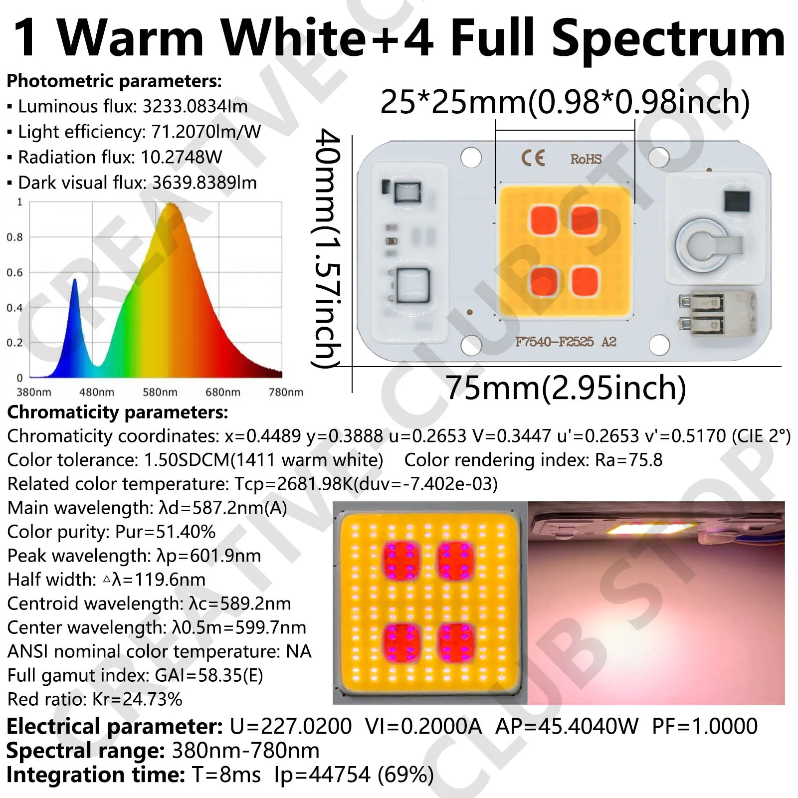 50W LED COB Chip Welding Free 220V Phyto Lamp Full Spectrum LED Diode For Plates Lamp Plant Seedling Grow Flower Growth Lighting