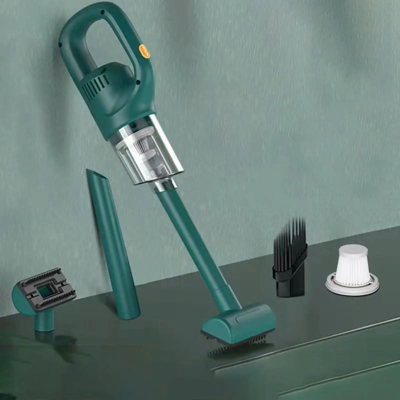 مكنسة سيارة صغيرة لاسلكية 1200 مللي أمبير في الساعة ترشيح عالي الكفاءة 5000PA للسيارات