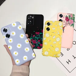For Oppo A57s A77s A57e Phone Case Cover Daisy Rose Flowers Women Fashion Back Shell Capa For Oppo A77s A 57s 57e Liquid Silicon