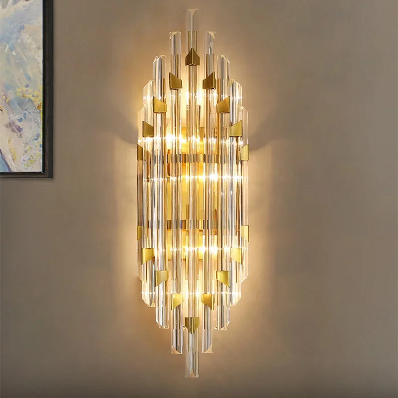 

K9 Crystal LED Wall Lamp Modern Light Luxury Wall Light Gold Sconces Indoor Lighting Room Decor Living room Bedroom Bedside